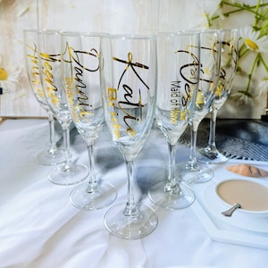 PERSONALISED CHAMPAGNE FLUTE |Bridesmaid Gift|Bridesmaid Gift Ideas|Bridesmaid Proposal|Bridesmaid Glasses|Bride|Groom|Valentines gift