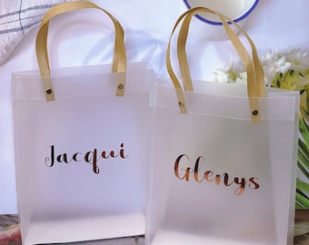 Personalized PVC Gift Bag|Custom Wedding Birthday Bag|PVC Gift Pouch|Celebration Bag|Thank You Bag|Custom Name Gift Bag|Elegant Keepsake Bag