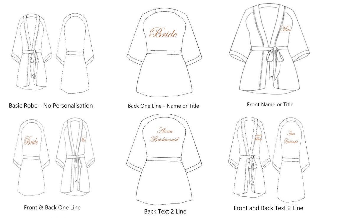GOLD PERSONALISED Wedding ROBES satin Bridesmaid Etsy Australia