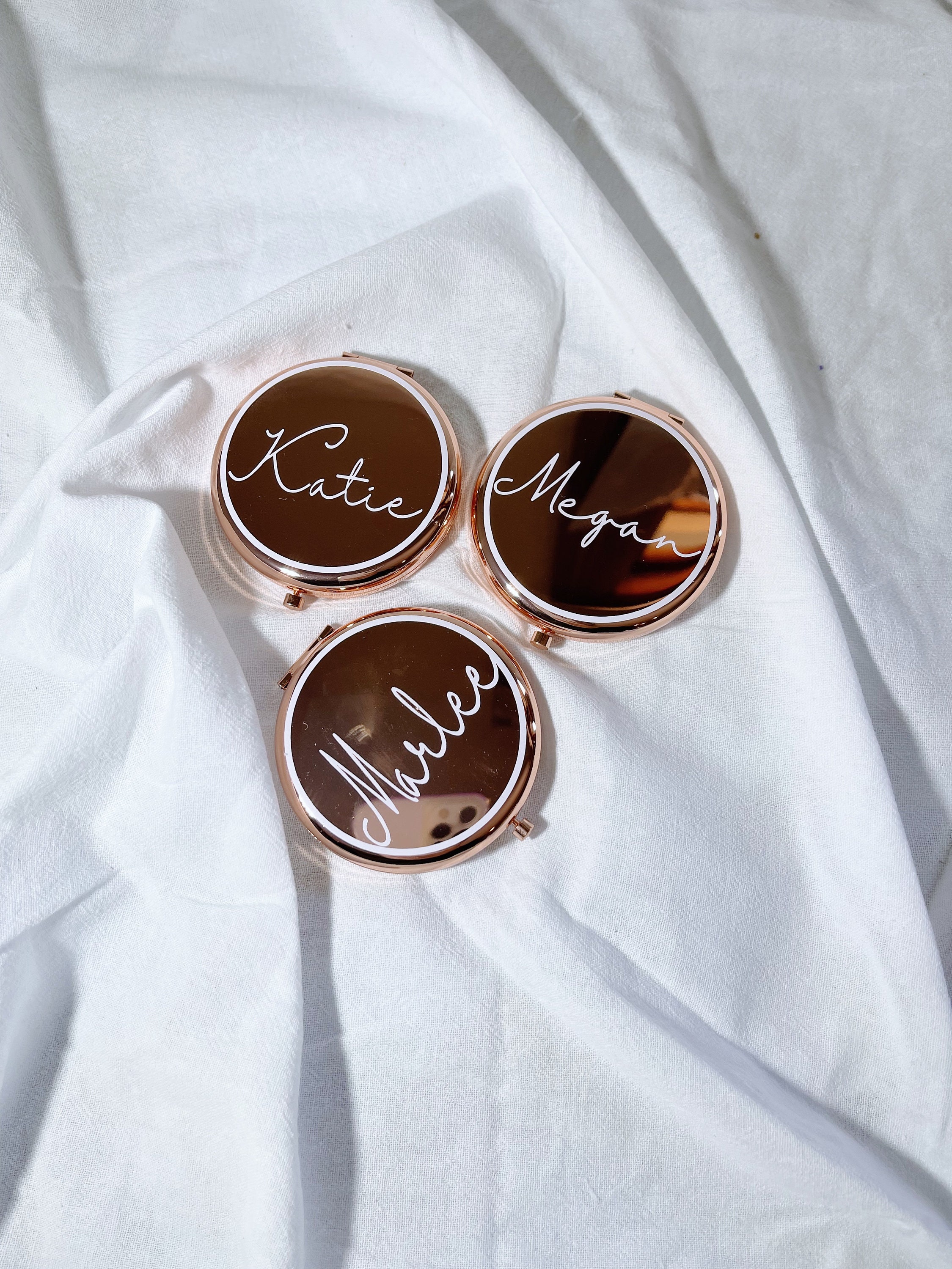 PERSONALISED Rose Gold COMPACT MIRROR Custom Name Mirror Etsy Australia