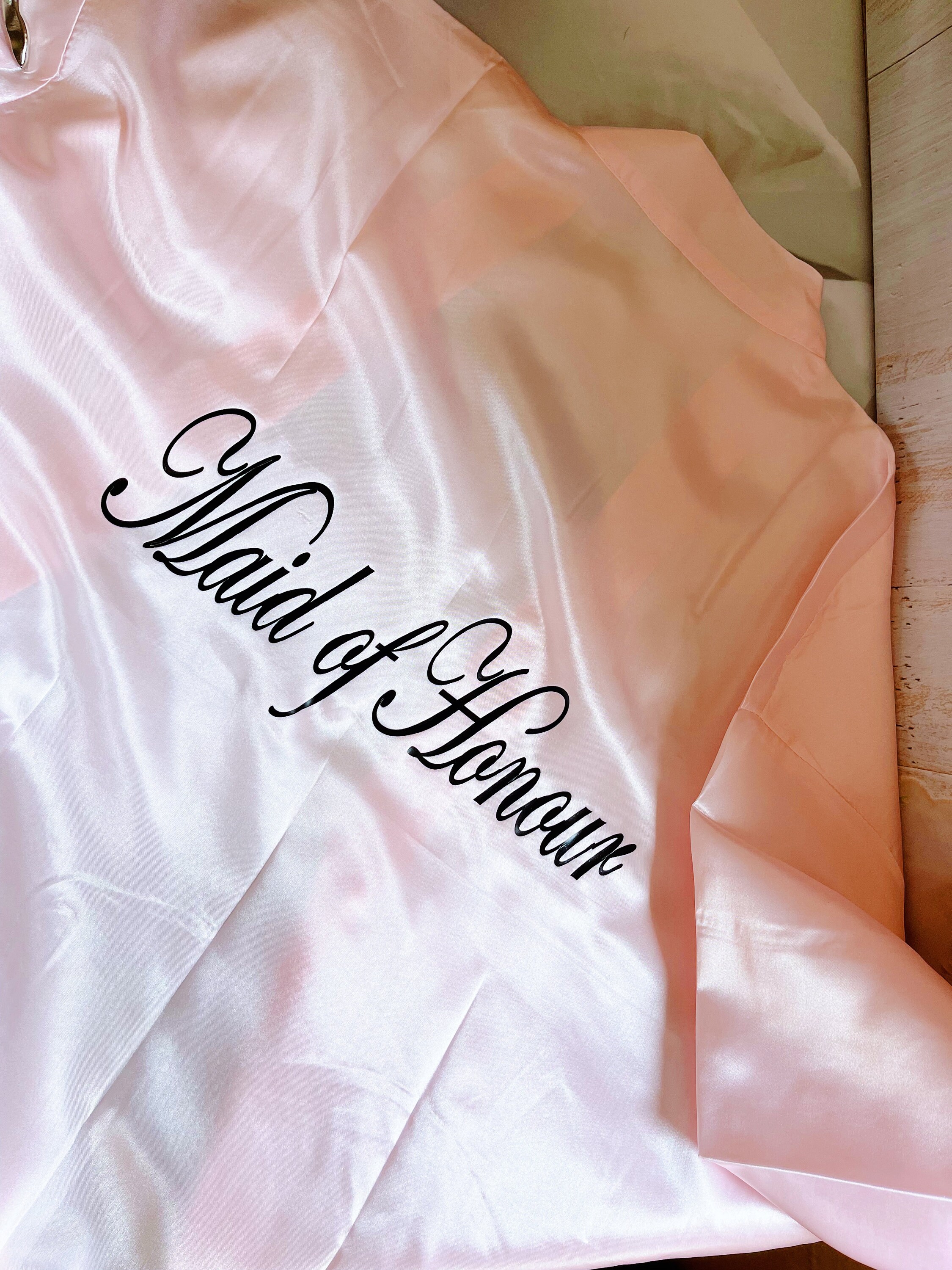 PERSONALISED WEDDING ROBES Blacksatin Bridesmaid Etsy