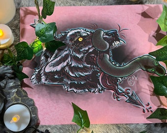 TRAD TATTOO WOLF | Archival Art Print