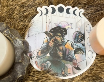 SPACE WEREWOLF | Sticker | Trans Art, Sci-fi Sticker