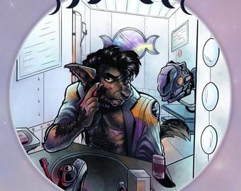 TRANS SPACE WOLF | Archival Art Print