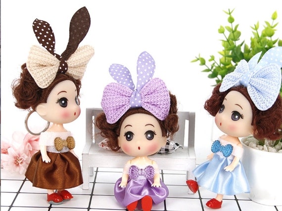 10PCS 5inch (12cm) Mini Pretty Dolls， Cute Girl ，key Chain Dolls