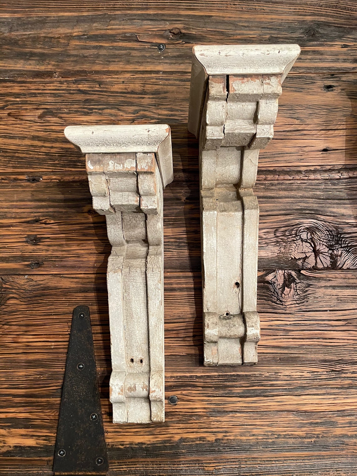 Rustic wooden corbels. Pair Etsy