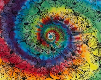Beautiful Flowers Rainbow Tie Dye (Unisex L)