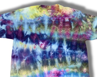 Abstract Blue Green Purple Pink Ice Tie Dye (Medium)