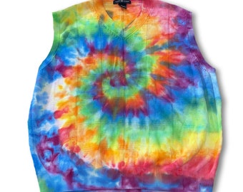 Rainbow Tie Dye Sweater Vest (Unisex M)