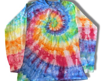 Rainbow spiral Ice Tie Dye Longsleeve (Large)