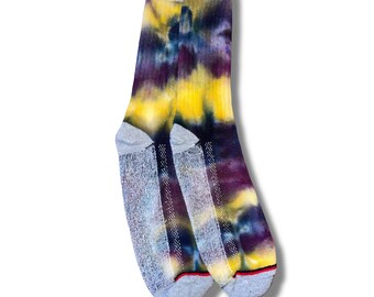 Tie Dye Socks Dark Purple/Yellow