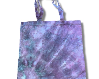 Ice Tie-Dyed Tote Bag Purple & Gray