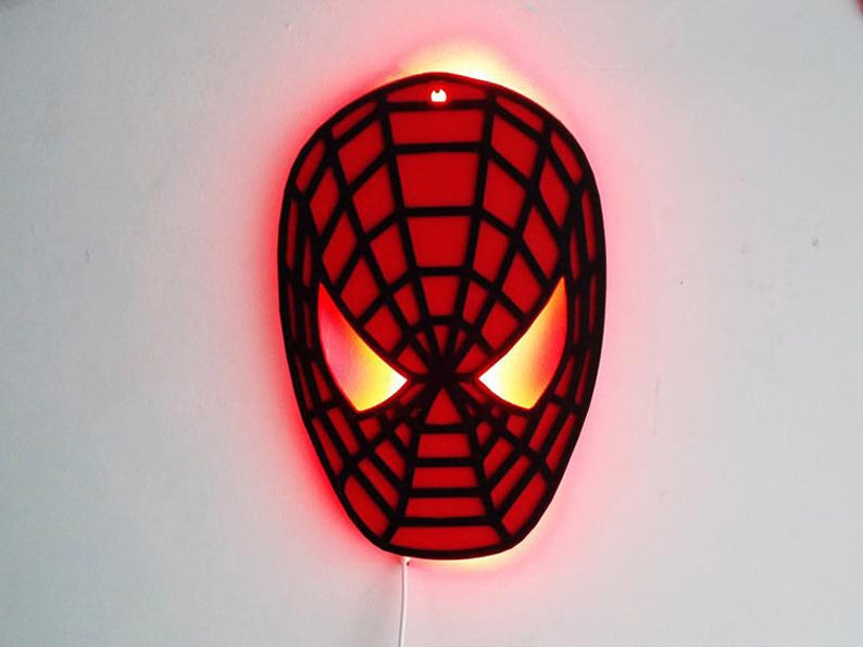 Spiderman Creative Night Lights LED Remote Control Wall Lights Etsy