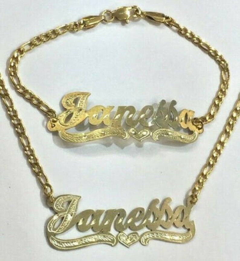 Personalized 14K Gold Overlay Gold Plated Name Necklace With Etsy