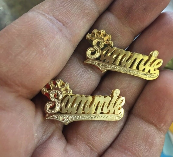 Custom name plate earrings deals
