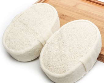 POSHINEST Naturlig luffasvamp för spa, bad och dusch. 2-pack.