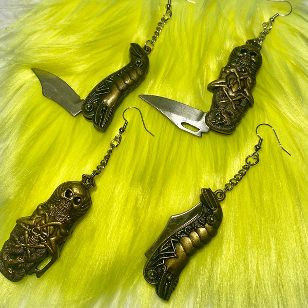 Knife earring, real knife