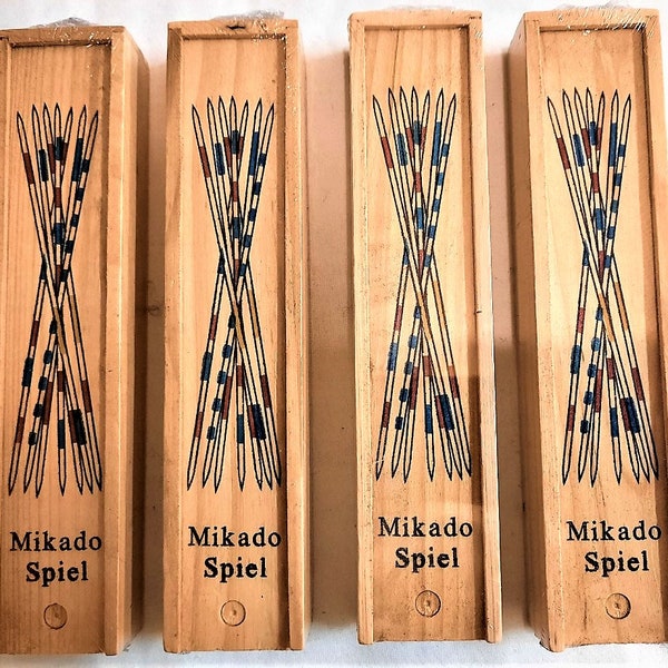 Pick UP Stick With Wooden Box 4 Sets Pickup Stick Mikado Spiel Game FREE SHIP