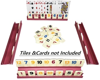 Rummy Tiles Holders Playing Cards Racks Holders Trays Set of 4 PINK Racks Games Hands Organizer RACKS Only Free Shipping