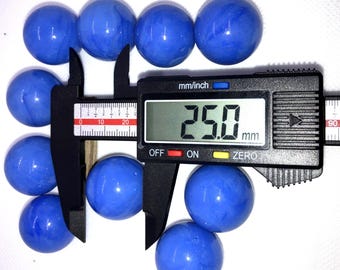 1 Inch 1" 30 Pcs BLUE 25mm Blue Opaque Solid Glass Marbles Total 30 Marbles Free Shipping Blue