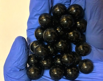 Black Marbles 16mm or 5/8" 60 Pcs BLACK Opaque Solid Glass Marbles Free Shipping Black