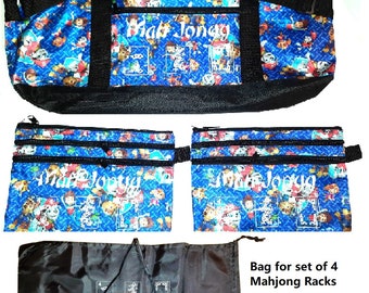 Mahjong Mahj Mahjongg Carry Empty Bag + Two Bags Purses for Tiles + Bag for Rack FREE Shipping