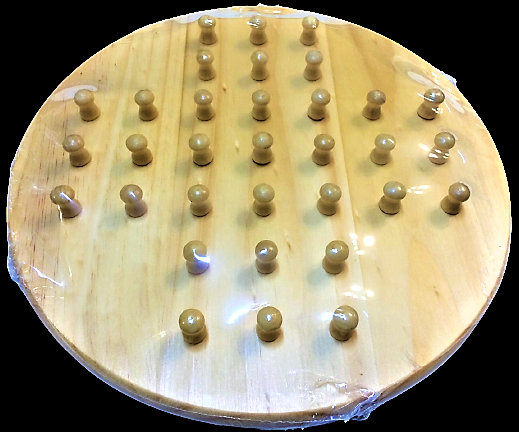 Wooden Marble Solitaire Board Game,Jumping Marbles Peg Solitaire,with  Storage Box Function and Marbles，Solitaire Chess for Adults and  Children，Family