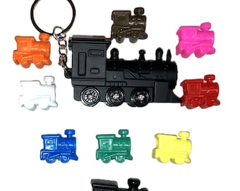 Mexican Train Domino Steam Engine Sound Key Chain, 8 Markers and Black Train with Free Shipping