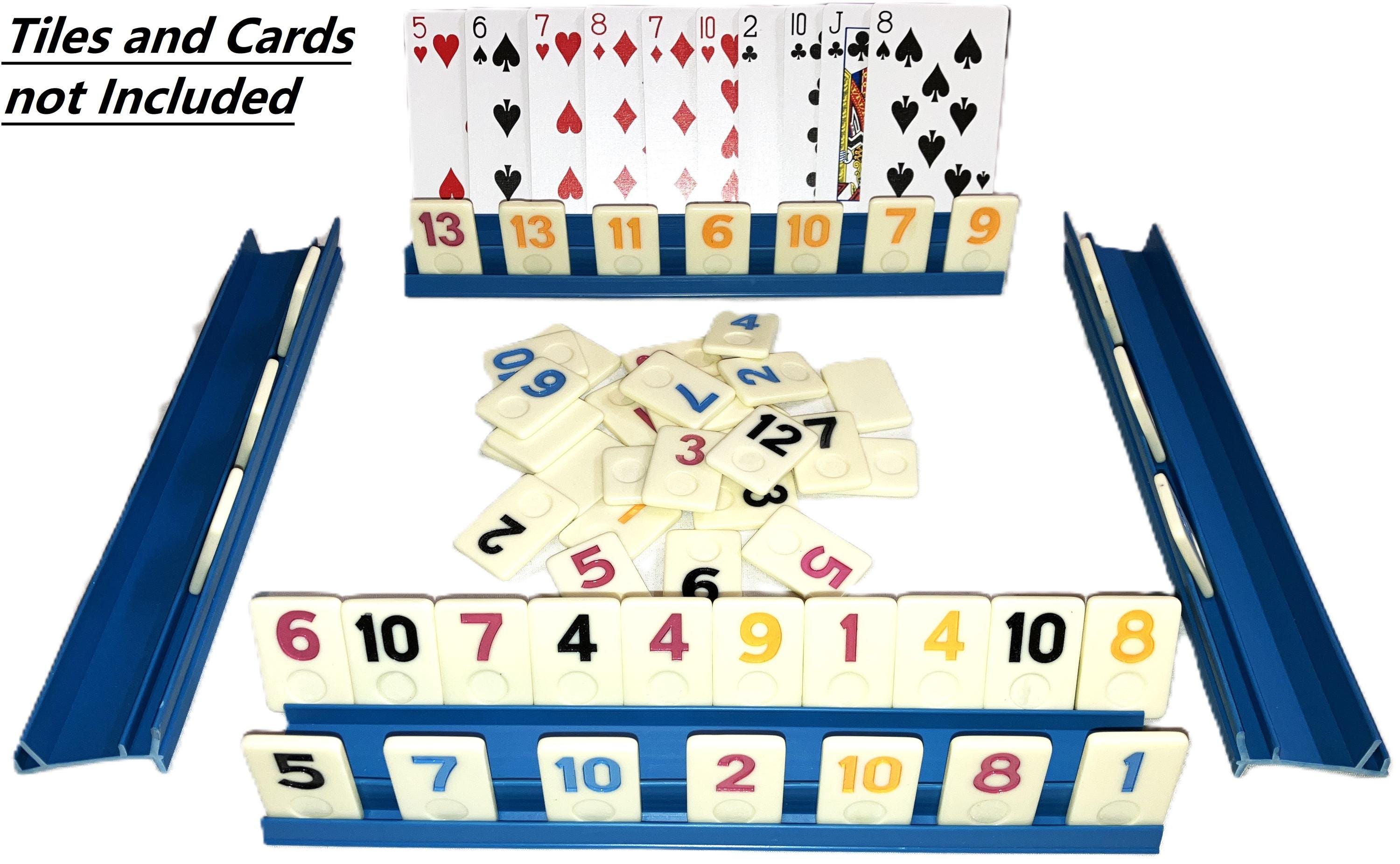 Juego de 4 soportes para fichas de rummy, bandejas y soportes para naipes, organizador de juegos de manos, solo en RACKS, envío gratuito.