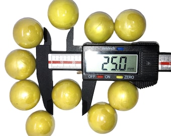 1 Inch 1" 30 Pcs YELLOW 25mm Yellow Opaque Solid Glass Marbles Total 30 Marbles Free Shipping Yellow