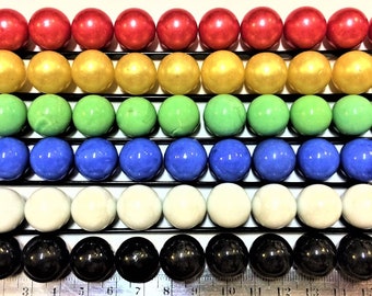 60 Opaque Opal Solid 16mm 5/8" Glass Marbles for Board  Games Chinese Checkers