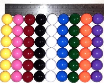 1 INCH Solid Opal Marbles 9 Colors 25mm 54 Opaque 1" IN Acrylic Plastic Marbles Board Games