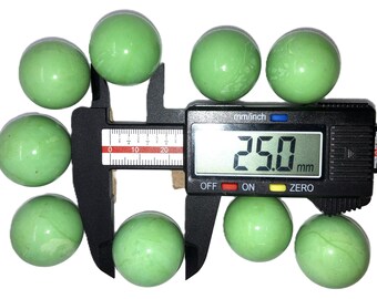 1 inch 1" 30 Pcs GREEN 25mm GREEN Opaque Solid Glass  Marbles Total 30 Marbles Free Shipping Green
