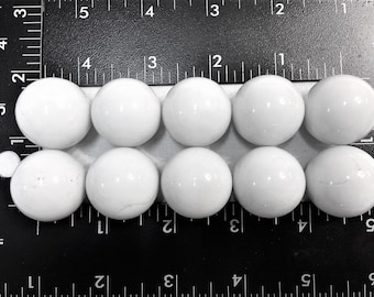 1 Inch 1" White 25mm WHITE 10 Pcs Opaque Solid Glass Marbles Total 10 Marbles Free Shipping