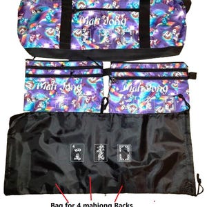 Mahjong Mahj Mah jong Empty Carry Bag + Two Bags Purses for Tile + Bag for Racks, all 4 Bags with Free Shipping