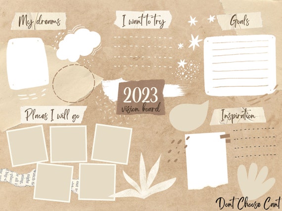 2023 Vision Board Printable Digital Vision Board Template - Etsy