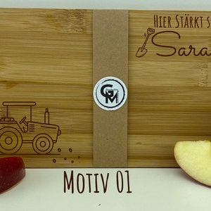 Personalisiertes Geschenk Traktor Kinder Holzbrettchen mit Gravur Geburtstag Taufe Geburt