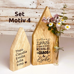 House made of oak, also personalized as a set with name, housewarming gift, housewarming gift, topping-out gift idea, decorative trend