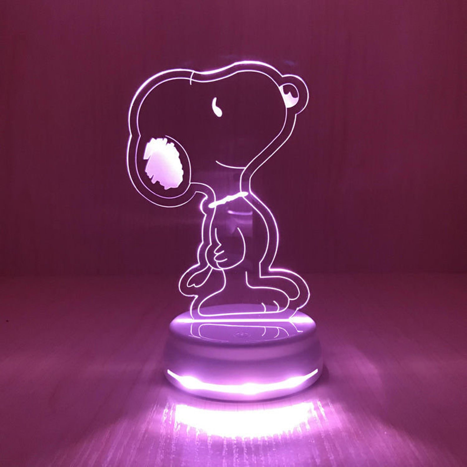Snoopy LED Multicolor Night Light Lamp custom neon sign Etsy