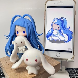 CHIBI - Air/Light Clay Figure Commission – Custom Games, Anime & OC Character with Pets figurines for Collection or Gift, Cake Topper, Hot