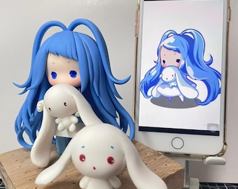 CHIBI - Air/Light Clay Figure Commission – Custom Games, Anime & OC Character with Pets figurines for Collection or Gift, Cake Topper, Hot