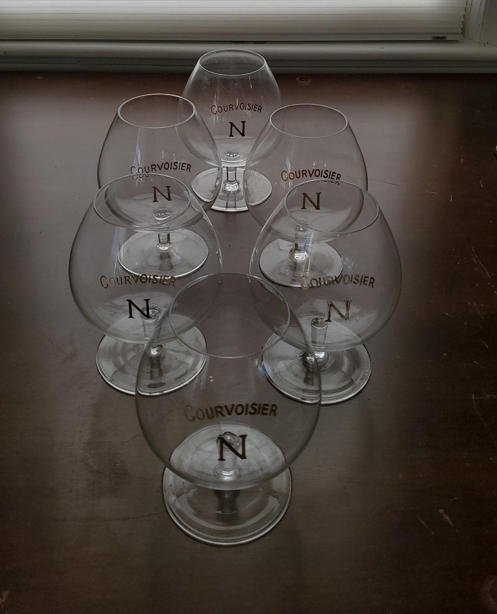 Martini & Cocktail Glasses Barware Set of 6 Large Stemmed Courvoisier