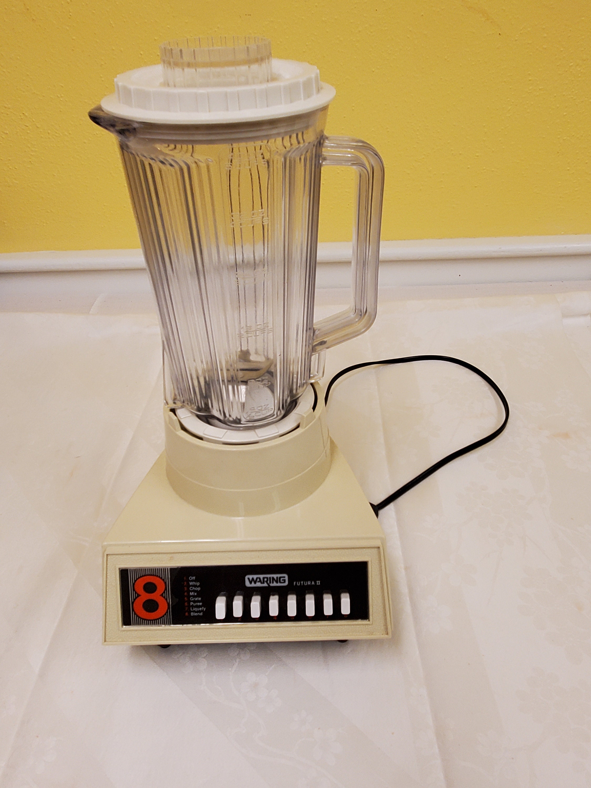 Blender with Vintage Beige Glass Cup