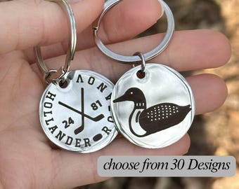 Keychain Heated Rivalry with Double-Sided Engraving - Silver 1 piece - Hockey Romance