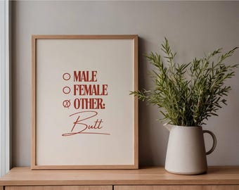 Connor Storrie Poster male female other butt , 12 colors - Digital Download