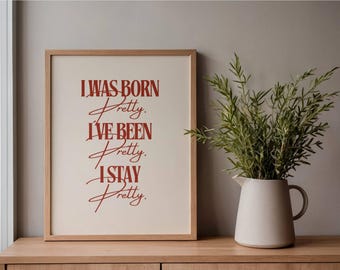 Hudson Williams Quote Poster I was born pretty , Heated Rivalry Wall Art, Printable Digital Download - 12 Variations included