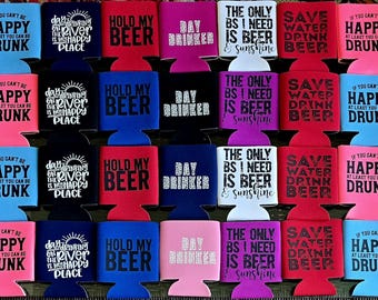 28 Funny Can Cooler Bulk Lot – Drink Sleeves – BBQ Beer Party Sayings – Resale Bundle – Adult Parties, Gifts, Bars, Reseller Wholesale Lot