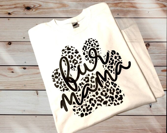 Adult Unisex Large White Gildan 100% Cotton T-Shirt - Fur Mama - FREE SHIPPING!