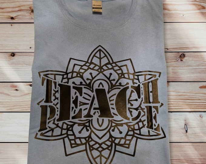 Comfortable Women's Extra Large (XL) 100% Cotton Light Blue T-shirt - Teach Peace - Free Shipping