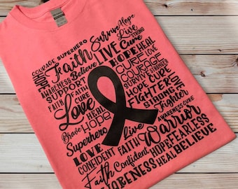 Comfortable Adult Extra Large - Bright Pink 100% Cotton T-Shirt - Cancer Ribbon Cancer Awareness Cancer Survivor Hope Faith Strength Love